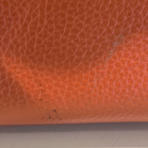 Samantha Thavasa Deluxe Two Way Bag Bright Orange Leather Statement Purse - Picture 8 of 11